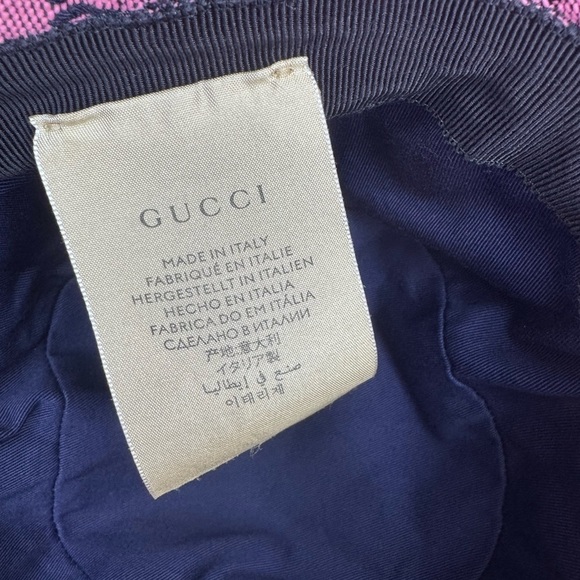 Gucci Bucket Hat GG Monogram Unisex Pink Color Size Medium. main image 6